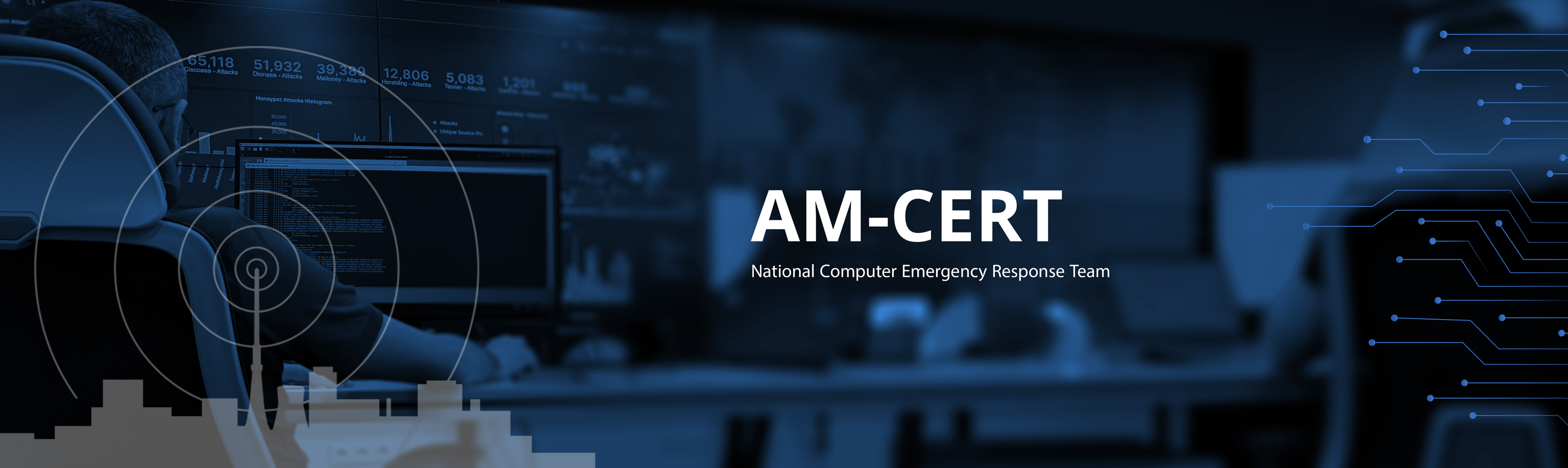 AM-CERT, cyber officer sitting in front of working station