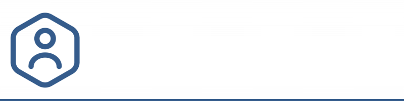 Logo, man symbol in hexagon