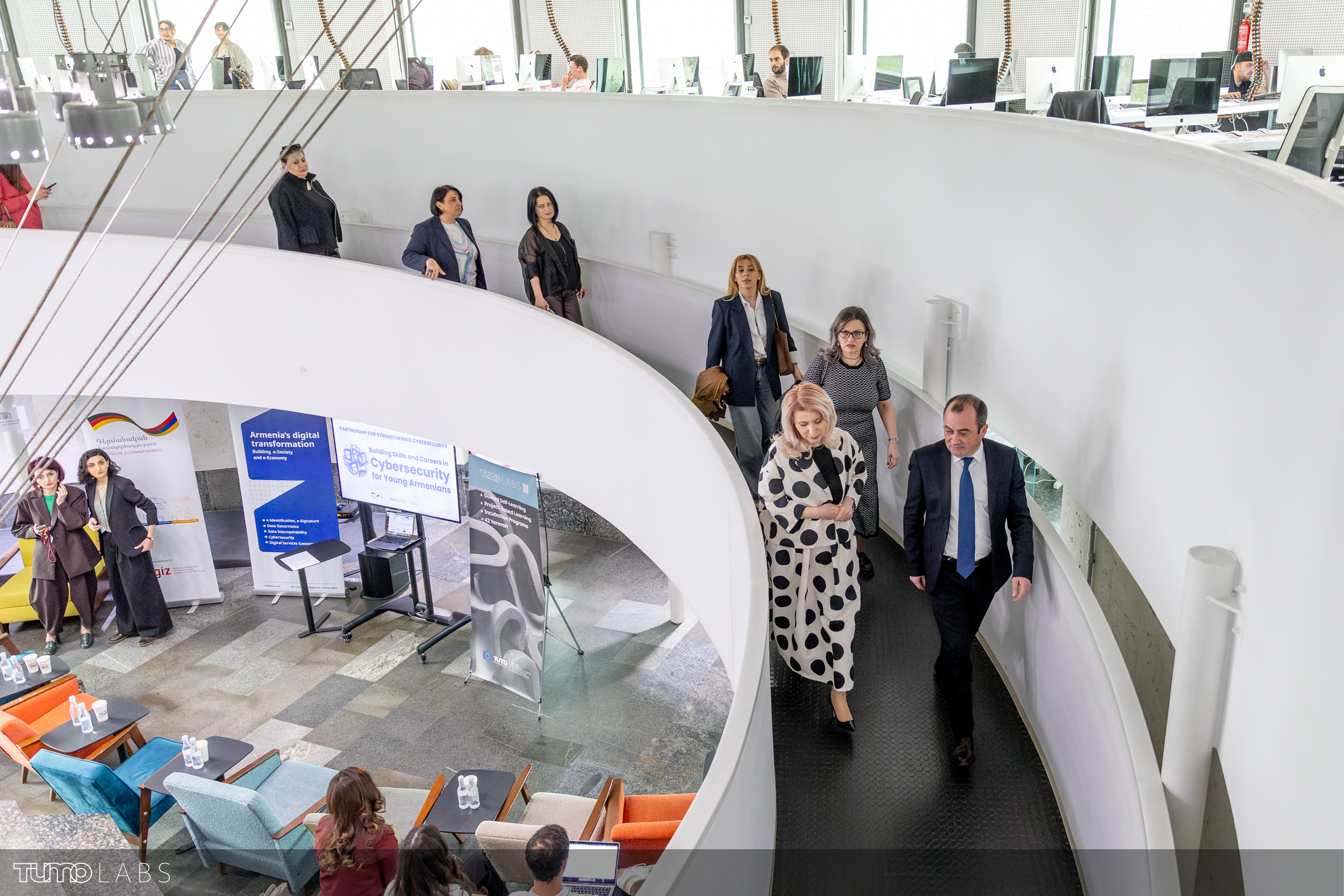 People are having a tour in TUMO Labs