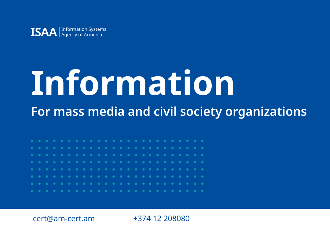 Information for mass media and civil society organizations