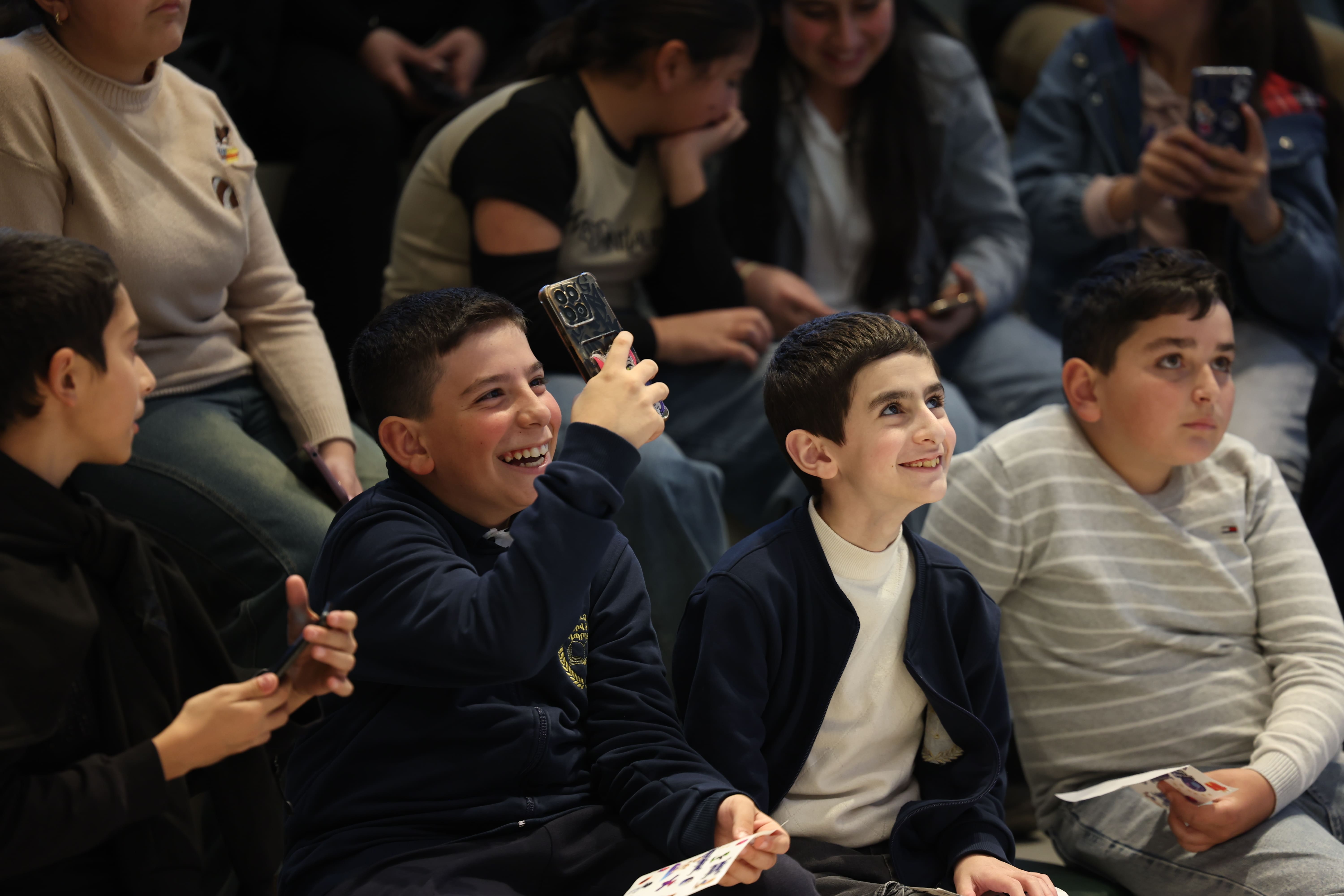 Children are happy during cybersecurity awareness campaign