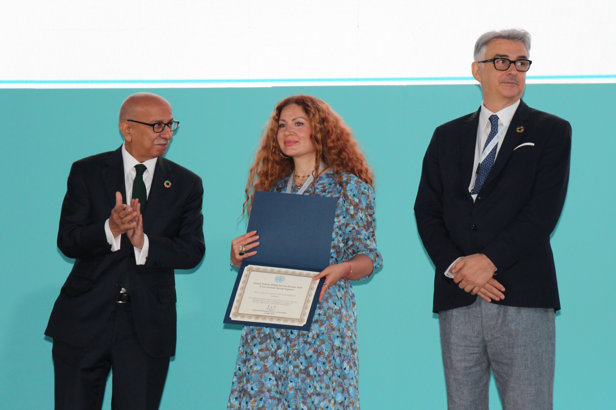 Armenia being awarded by UN